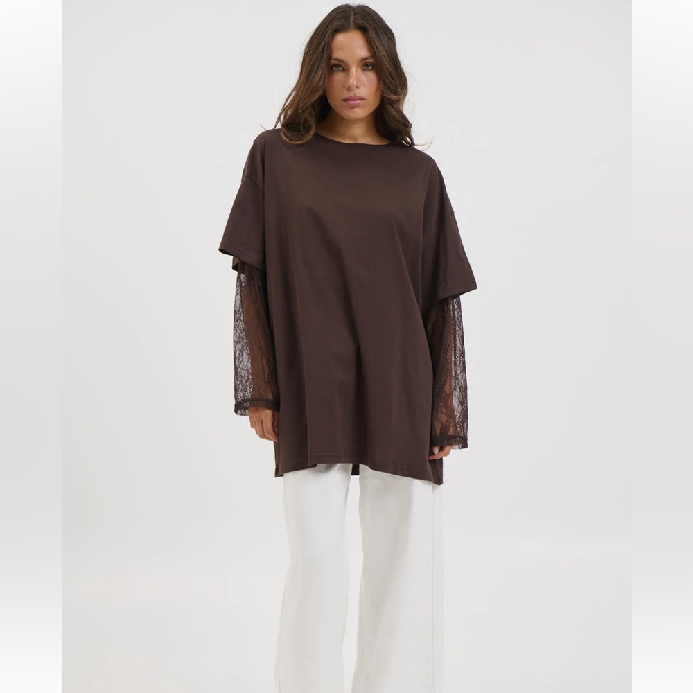 BRONZE-SNAKE AMANDA LACE OVERSIZED LAYERED LONGSLEEVED T-SHIRT 90’s WHIMSIGOTH
